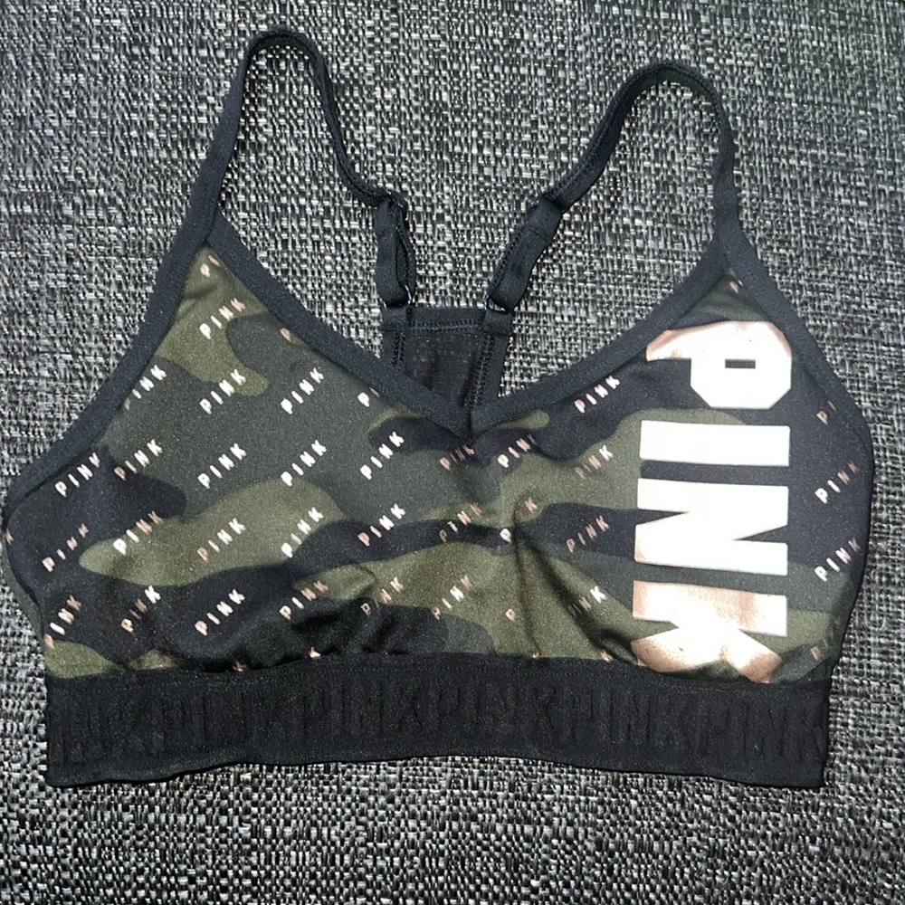 Pink sports bra